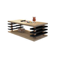 COUCHTISCH rechteckig Eiche Gold - Schwarz Hochglanz Ablage 120/40/60 cm - Schwarz Hochglanz/Eichefarben, Holzwerkstoff (60/120/40cm) - designimpex