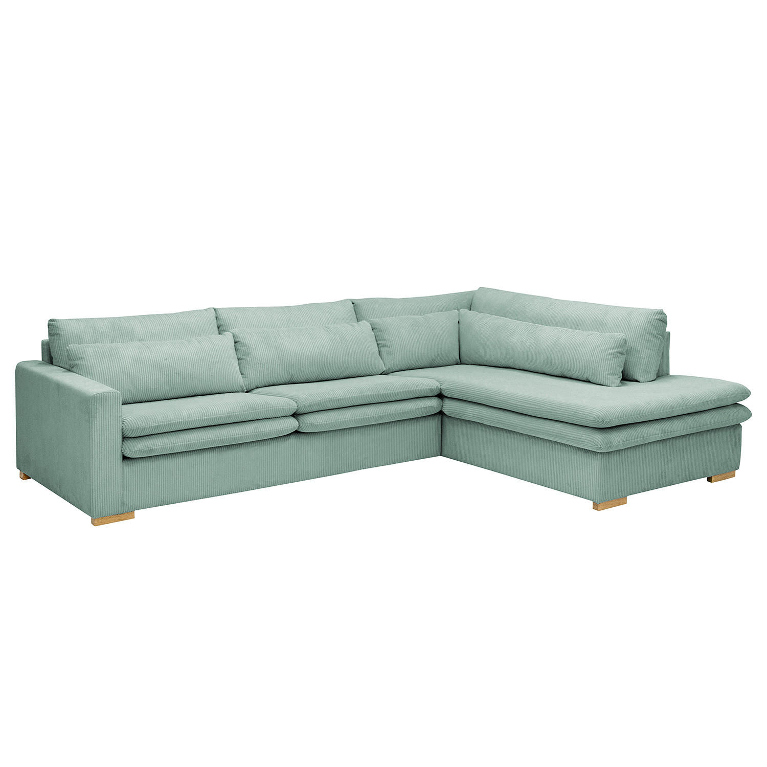 ECKSOFA mit Ottomane - Blau, Textil (299/216cm) - home24