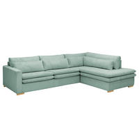 ECKSOFA mit Ottomane - Blau, Textil (299/216cm) - home24