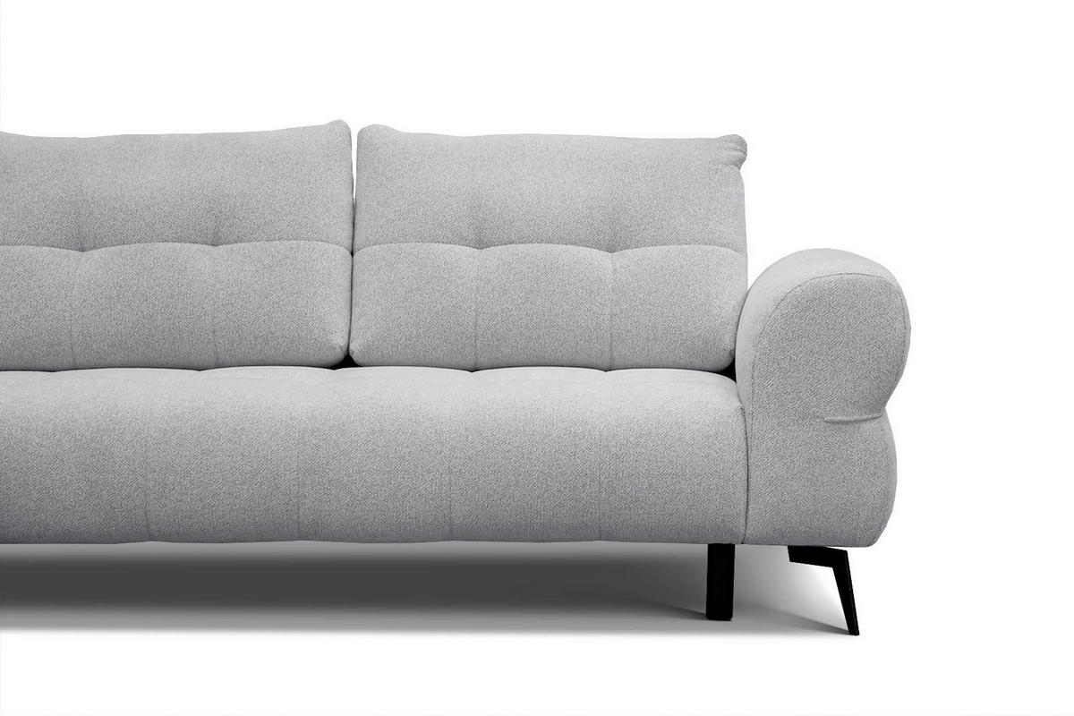 ECKSOFA SALVINI 4-Sitzer, hellgrau - Hellgrau/Schwarz, Holzwerkstoff/Textil (158/292cm) - Courtois Laville