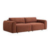 SOFA 4-Sitzer mit elektrisch ausziehbarer Sitzfläche – Feincord-Samt Terrakotta – PASTARO - Braun, Textil (242/75/109cm) - Vente-Unique