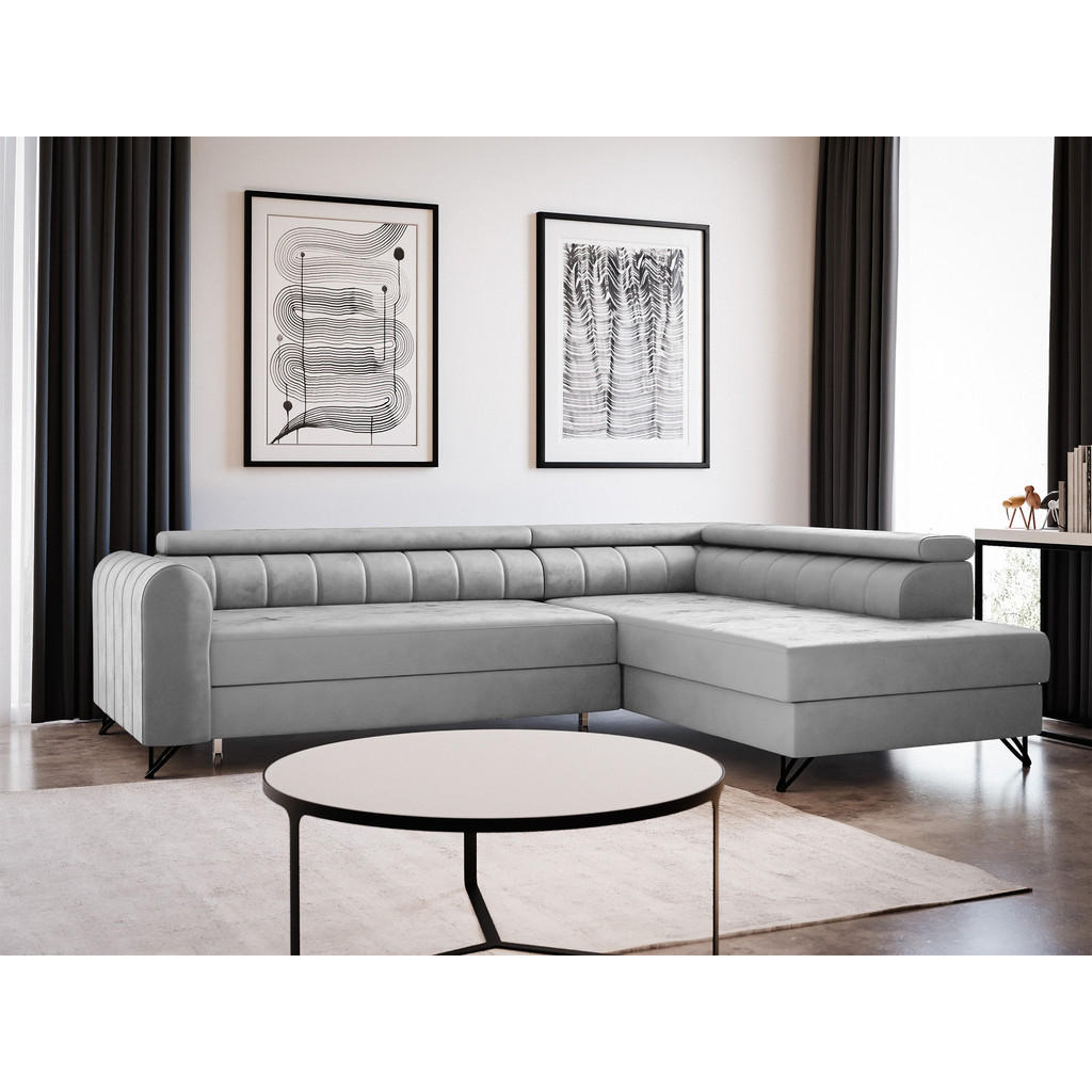 Thumbnail - Sofnet Ecksofa, Grau, Textil, 5-Sitzer, Ottomane rechts,Rechteckig, 250x179 cm, Wohnzimmer, Sofas & Couches, Wohnlandsch...