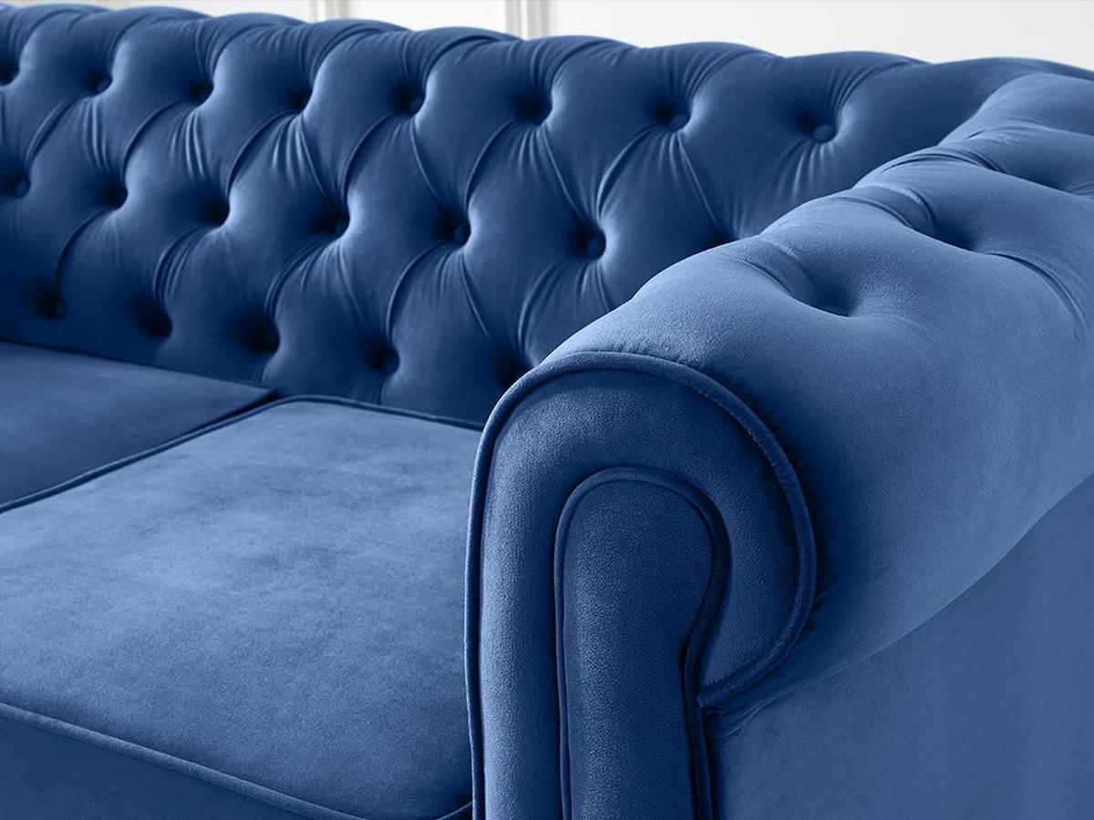 SOFA 2-Sitzer - Samt - Dunkelblau - CHESTERFIELD - Blau, Textil (88/72/168cm) - Vente-Unique