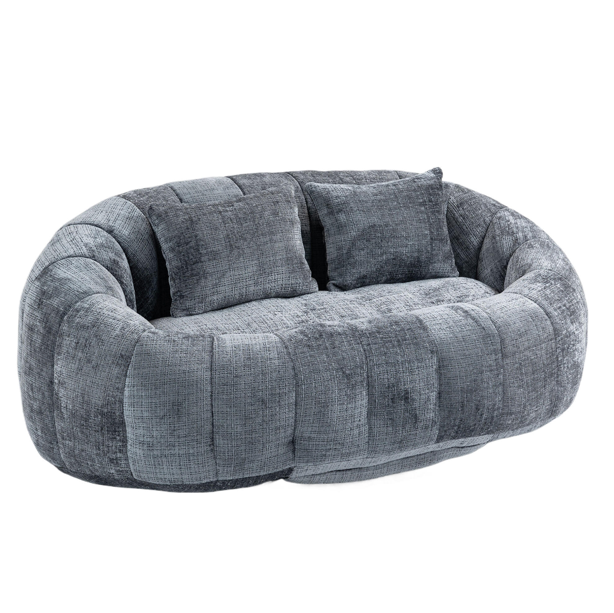 SITZSACK Sofa 150 x 95 x 63 cm Chenille Gray - Grau, Kunststoff (95/63/145cm) - Beauniv
