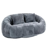 SITZSACK Sofa 150 x 95 x 63 cm Chenille Gray - Grau, Kunststoff (95/63/145cm) - Beauniv