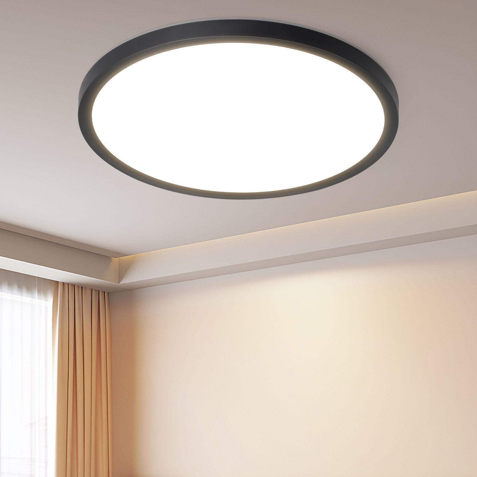 LED-DECKENLEUCHTE Lynn 30/30/2.6cm - Schwarz, Kunststoff (30/30/2.6cm) - Nettlife