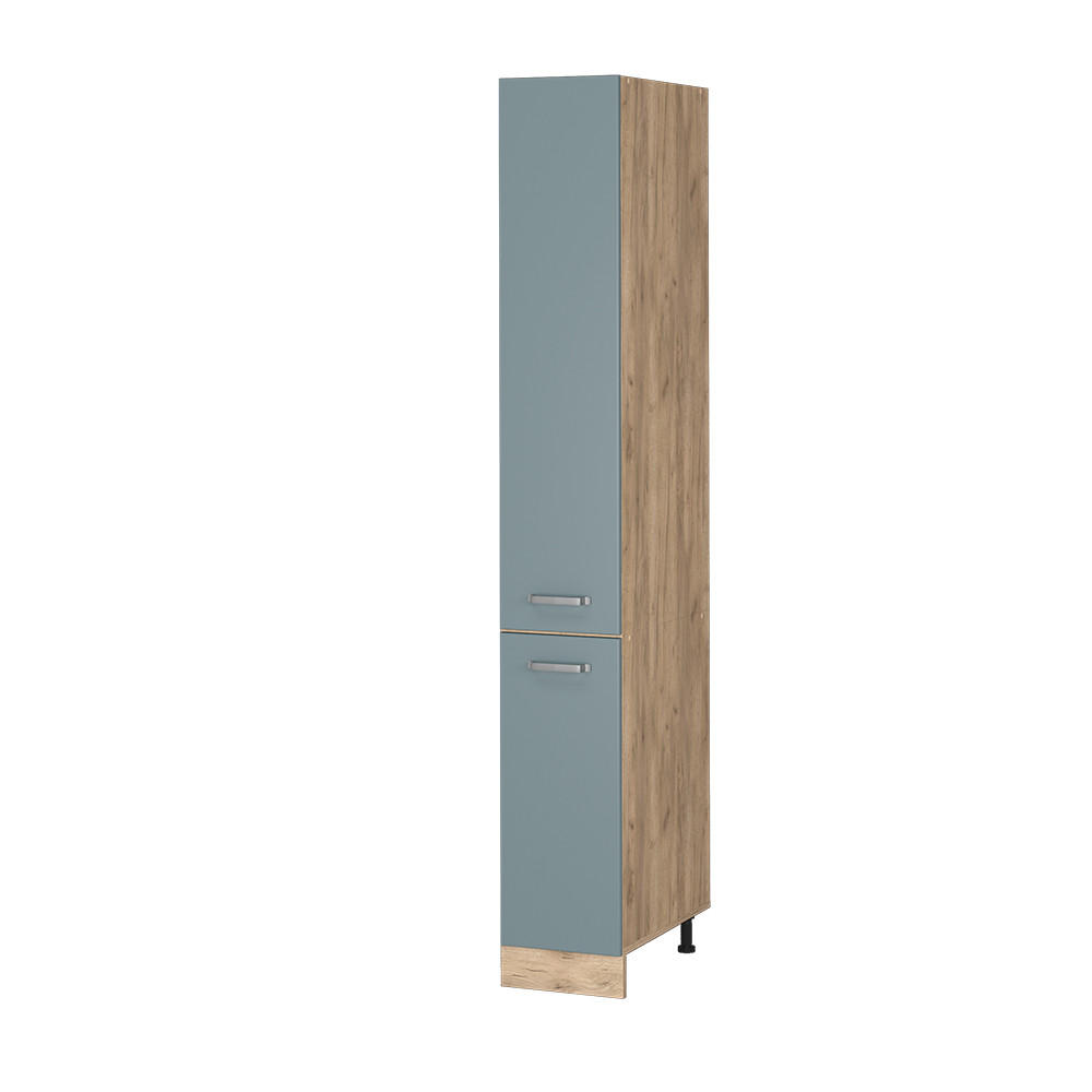 APOTHEKERSCHRANK R-Line Blau-Grau 30 cm - Honigeiche/Eiche Wotan, Holzwerkstoff (30/206.8/57.2cm) - Vicco