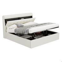 POLSTERBETT 180x200cm Weiß PU Mit Hydraulik & Verdecktem Stauraum - Weiß, Leder (180/200cm) - FLIEKS
