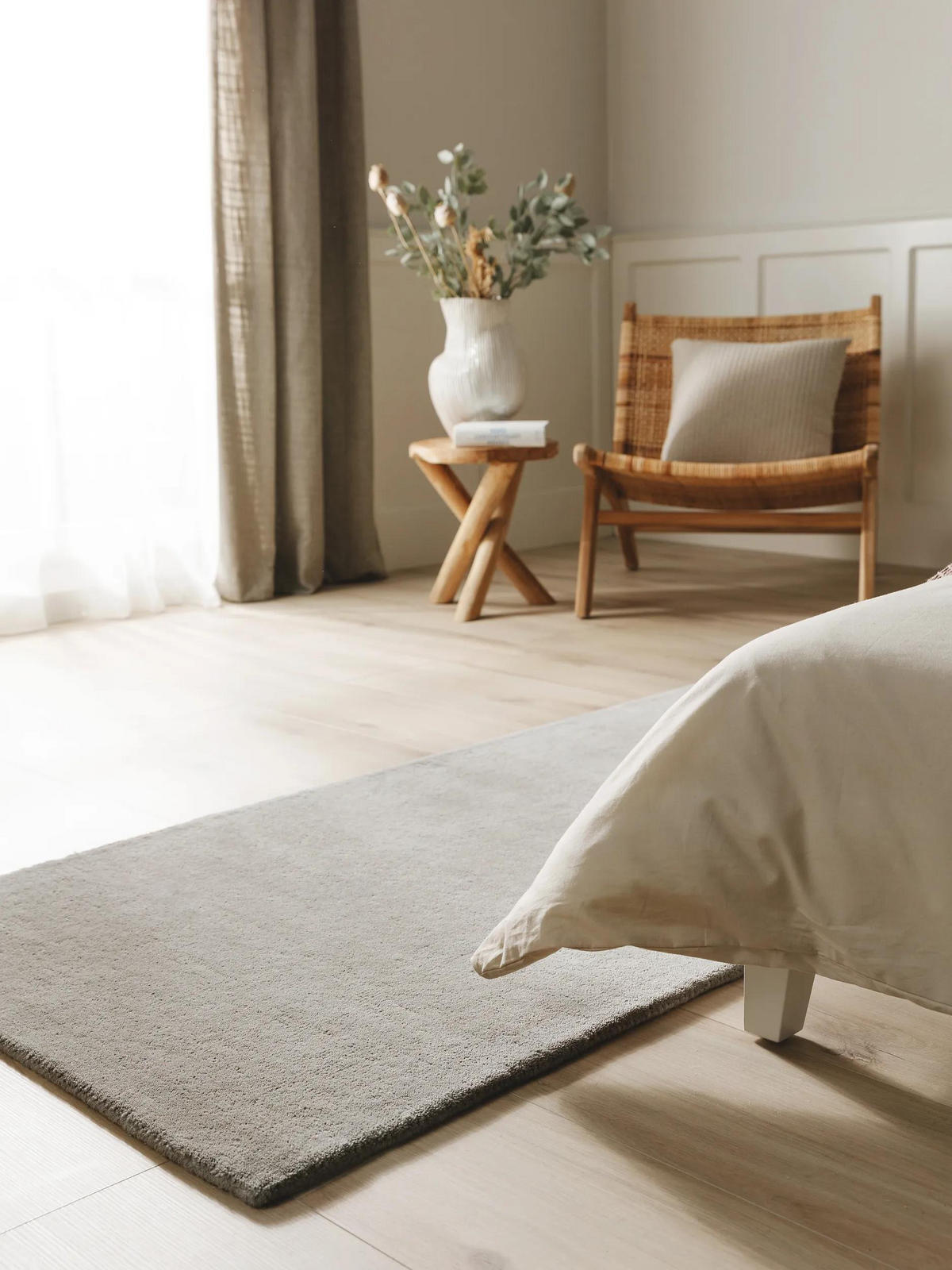 WOLLTEPPICH-LÄUFER Bent Grau 80x250 cm - Grau, Textil (80/250cm) - benuta Nest