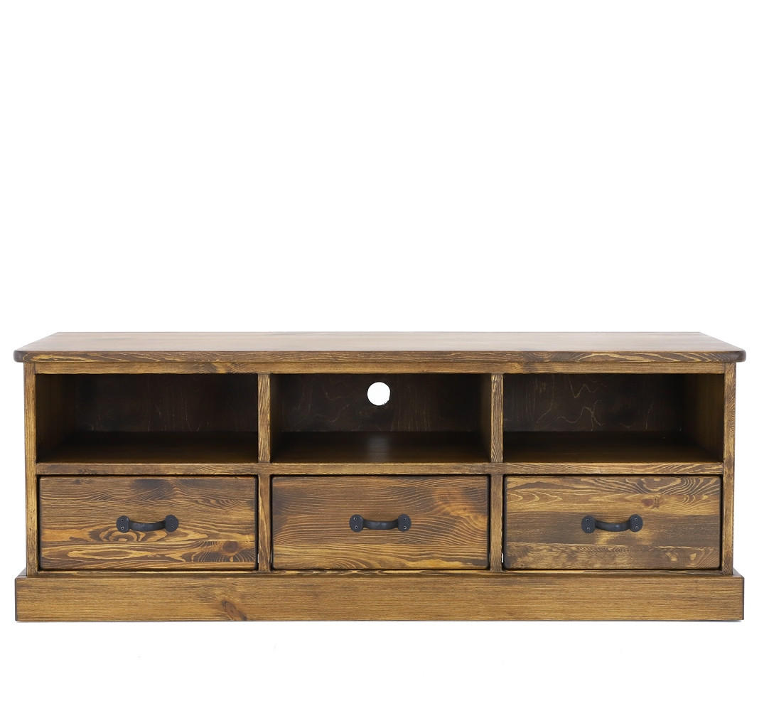 TV-SCHRANK aus Massivholz Rustyk 1 - Dunkelbraun/Schwarz, Holz (152/56/45cm) - Seart