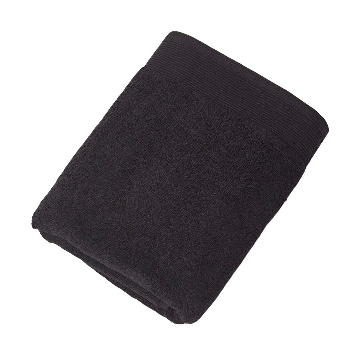 DUSCHTUCH Excellence schwarz 70/130 cm - Schwarz, Textil (70/130cm) - Homescapes