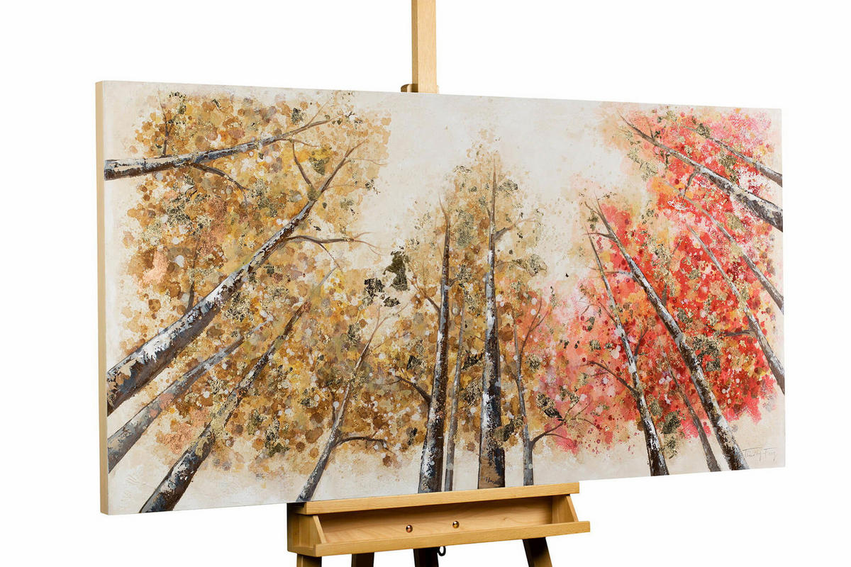 ÖLGEMÄLDE 140/70 cm - Gelb/Rot, Holz/Textil (2.2/70cm) - KUNSTLOFT