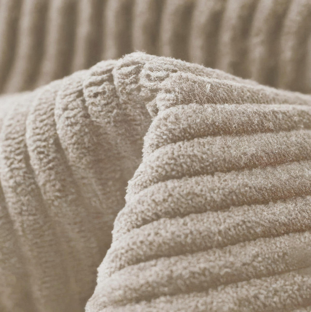 SCHLAFSOFA GERADE Gerippter Samt Taupe 180cm - Taupe, Textil (180/97/93.5cm) - Sia Home