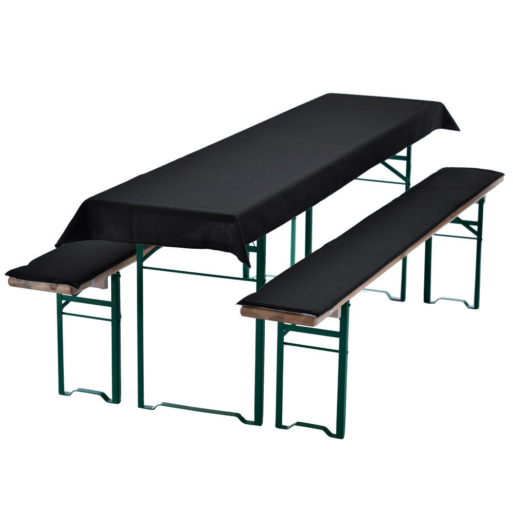 BIERBANKAUFLAGEN Set 240x90 cm Schwarz - Schwarz, Textil (90/240cm) - NYVI