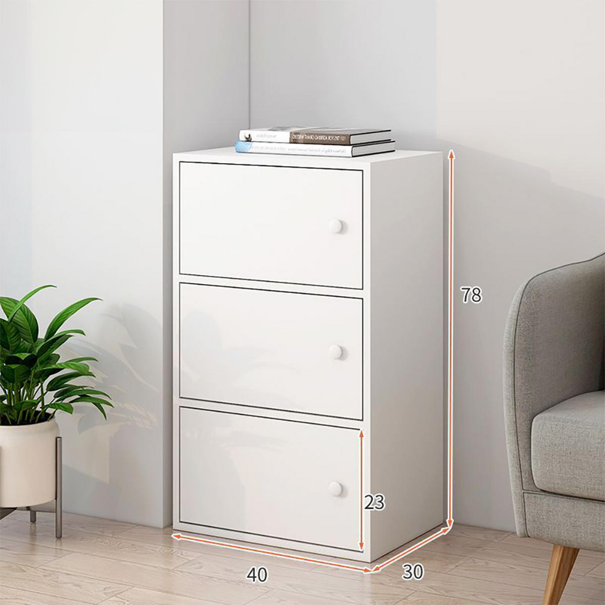 STANDSCHRANK Weiß 40/78/30 cm - Weiß, Holzwerkstoff (40/78/30cm)