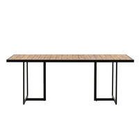 GARTENTISCH - Beige - Holz teilmassiv - 100 x 75 x 200 cm - Beige/Schwarz, Holz (200/100/75cm) - home24