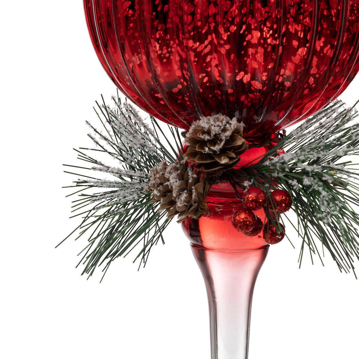 TEELICHTHALTER Weihnachtszweig 3er-Set - Rot, Glas (13/40cm) - Atmosphera Createur d´interieur