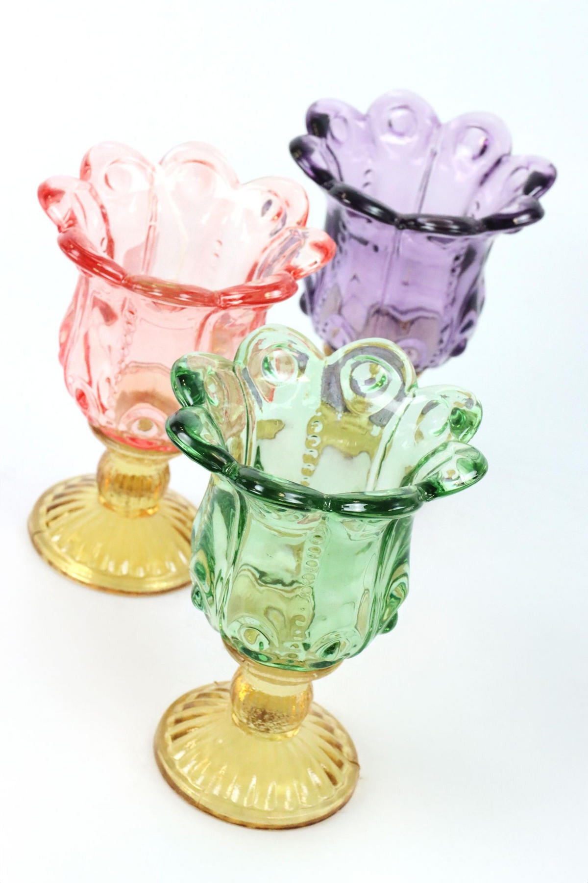 POKAL-SET Valencia 3-tlg. - Multicolor, Glas (11/15/11cm) - FURNARO