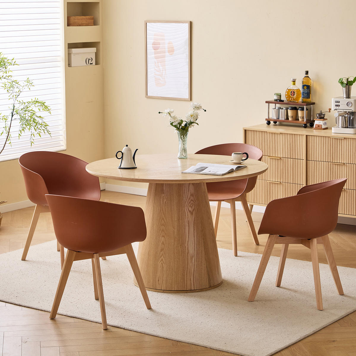 ESSTISCH Rund Braun 120 x 120 x 75 (cm) - Braun, Holz (120/120/78cm) - Nordlys