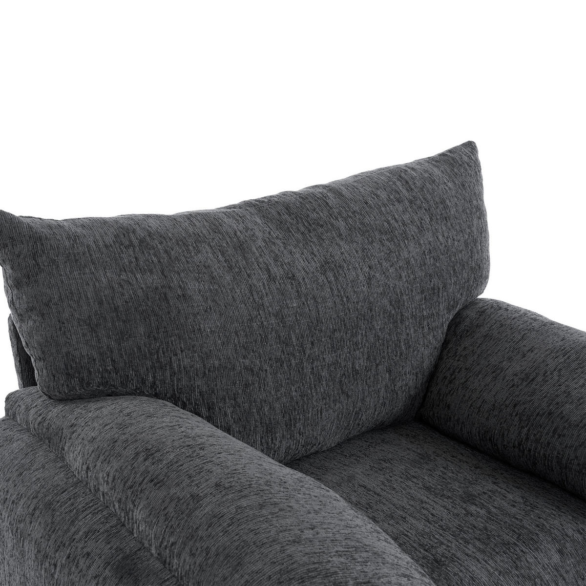 SESSEL DE-33196 übergroß mit Chenille-Bezug Grau - Grau, Holzwerkstoff (96/84/82cm) - ComfortXL