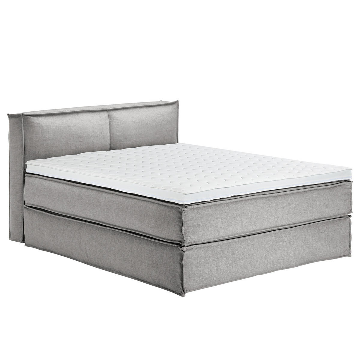 BOXSPRINGBETT mit Kopfteil - Premium - Grau, Textil (160/220cm) - home24