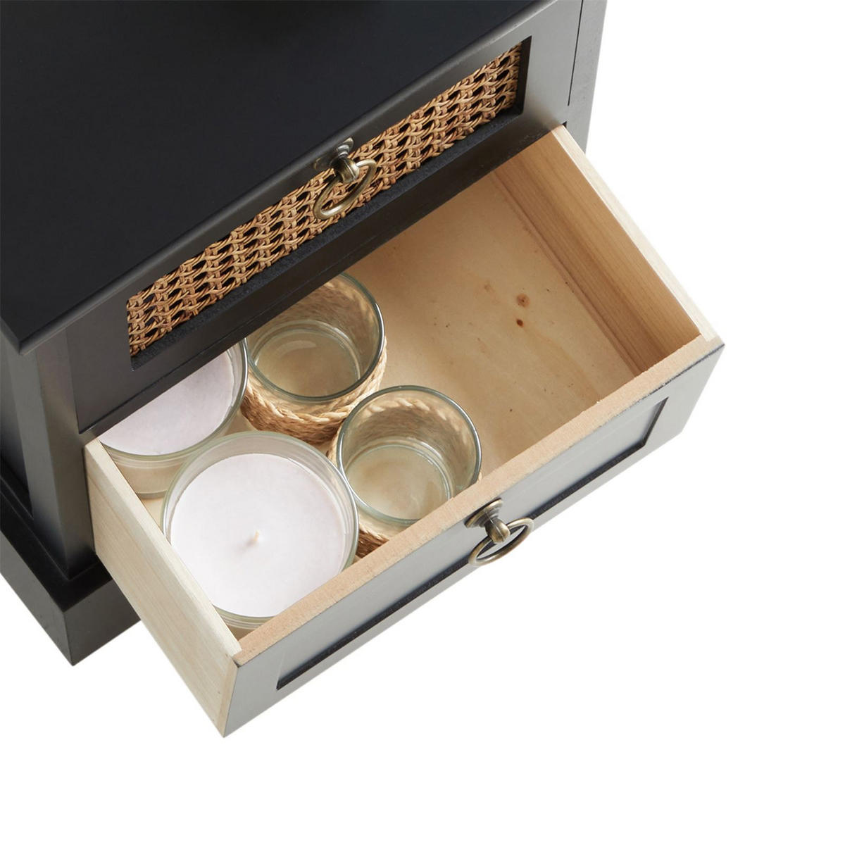 NACHTTISCH PADMA - Schwarz, Holz (35/43/29cm) - CARO-Möbel