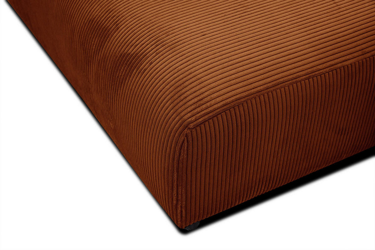 ECKSOFA TAUER 5-Sitzer, orange - Schwarz/Orange, Holzwerkstoff/Kunststoff (292/174cm) - Courtois Laville