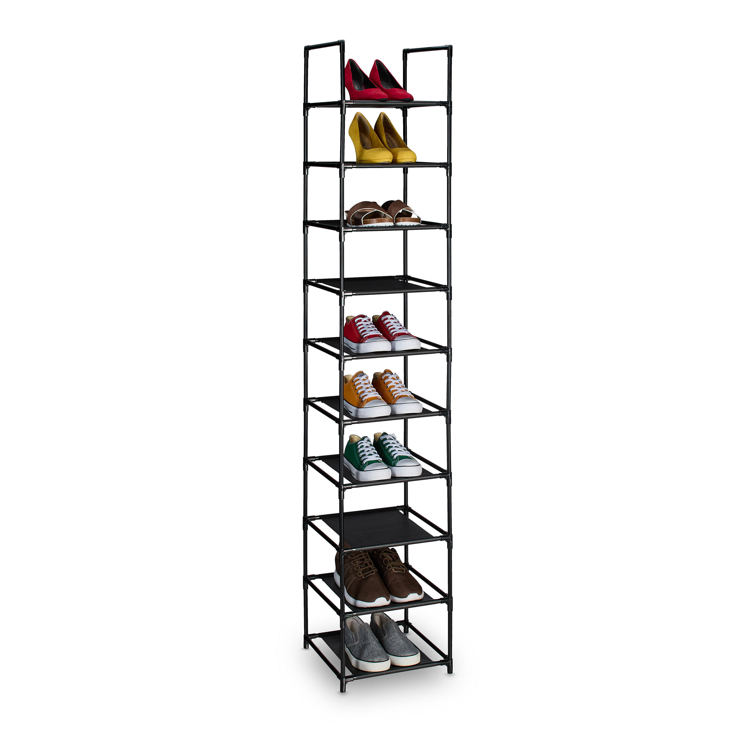 SKOHYLLA Svart Grå smal 10 plan metall Multicolor 175/33/33 cm