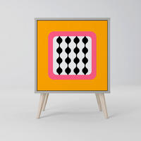 SIDEBOARD TEARS IN HEAVEN, Grau, 57,5x42x77,5 cm, Schräge Buchenholzfüße - Buchefarben/Multicolor, Holzwerkstoff/Buchenholz (57.5/77.5/42cm) - SpaceRebels
