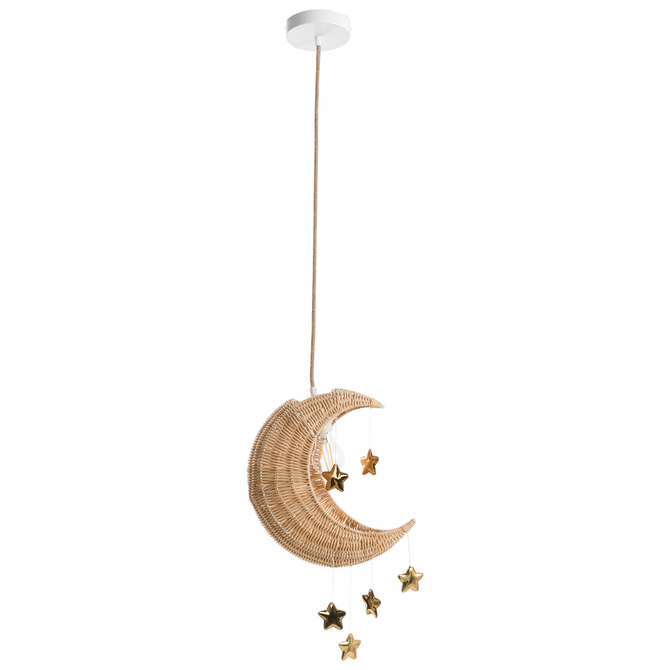 HÄNGELEUCHTE Naturfarben Orchon - Goldfarben/Naturfarben, Kunststoff (14/29/197cm) - Beliani