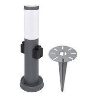 LED SOCKELLEUCHTE Boston Anthrazit Edelstahl - Anthrazit, Metall (12.7/12.7/45cm)