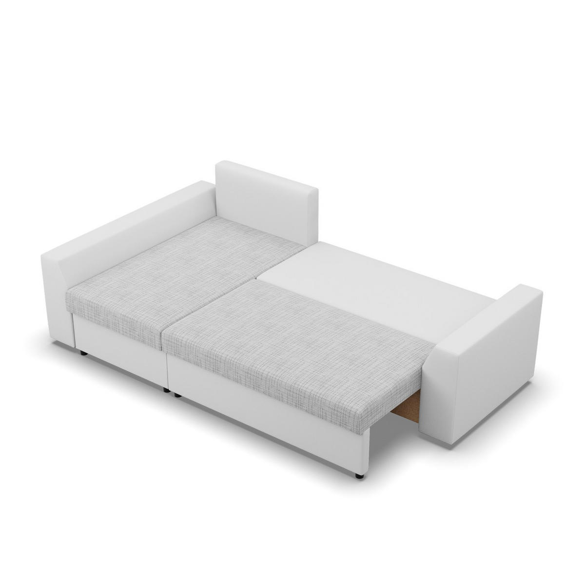 ECKSOFA MIT SCHLAFFUNKTION LUGO BONELL Grau/Weiß - Weiß/Grau, Textil (140/243cm) - Mebligo