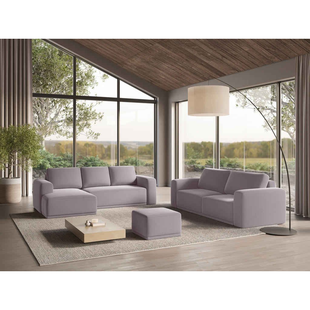 Thumbnail - Makamii Ecksofa, Flieder, Textil, 3-Sitzer, Füllung: Schaumstoff, L-Form, Ottomane links, 258x160 cm, Made in EU, Wohnzi...
