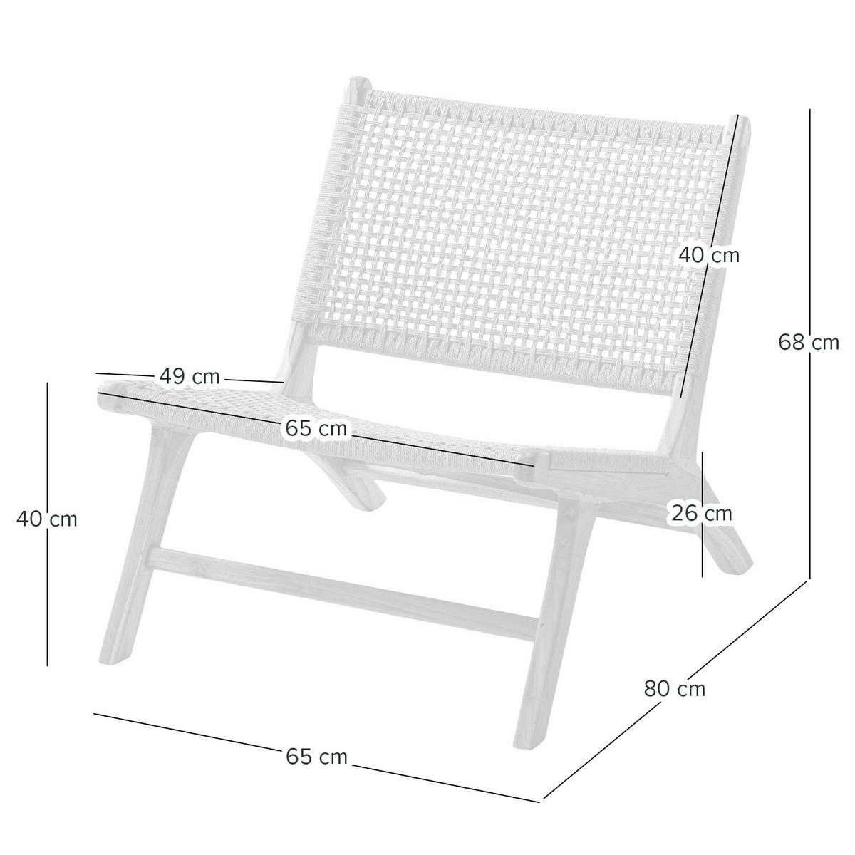 LOUNGESESSEL - Papiergeflecht / Teakholz massiv - Natur / Teak - Teakfarben, Naturmaterialen/Holz (65/68/80cm) - home24