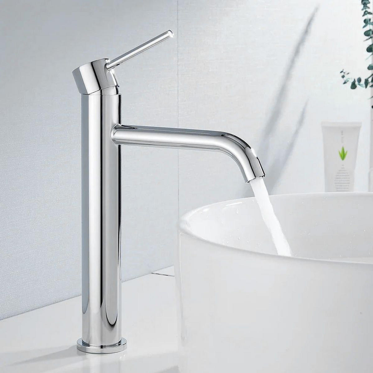 WASCHBECKENARMATUR Rea Lungo Chrom High - Chromfarben, Metall (5/28/18cm) - REA