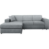ECKSCHLAFSOFA mit Schlaffunktion Pedro L hellgrau links - Hellgrau/Schwarz, Kunststoff/Textil (267/160cm) - Beautysofa