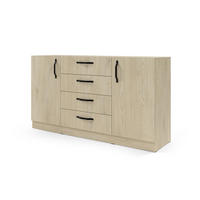 KOMMODE BRISSO BRK1 155,5/85/40 cm in Eiche Ceremona mit Metallgriffen - Eichefarben, Holzwerkstoff/Metall (156/85/40cm) - Deine Möbel 24