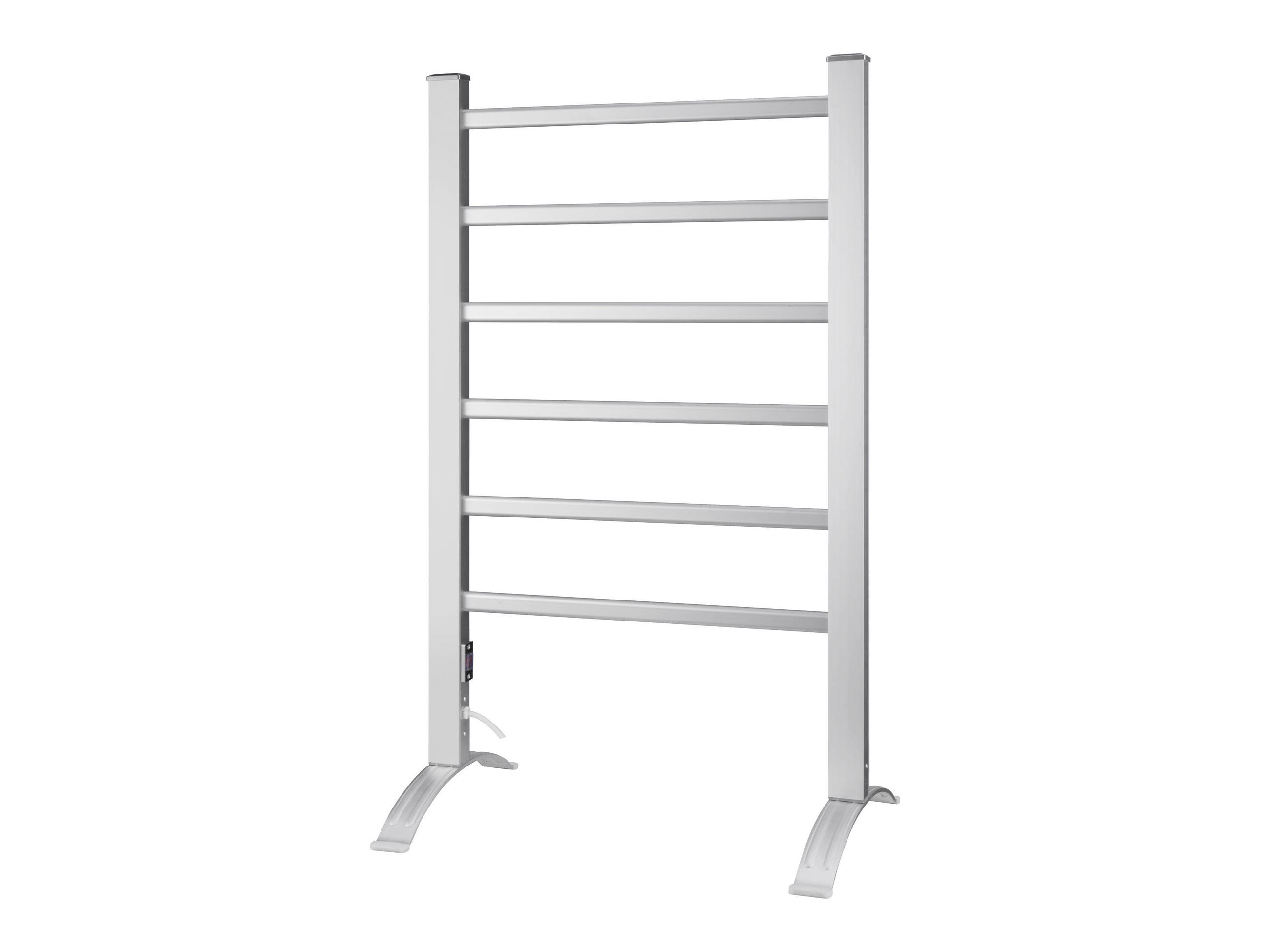 HANDTUCHTROCKNER Silber mit Elektrosystem und Wandhalterung 100 W - Silberfarben, Metall (53/90/36cm) - Purline