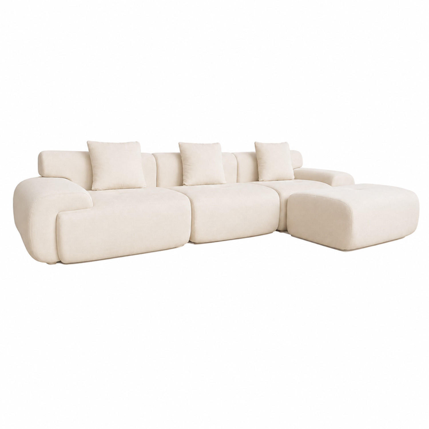 ECKSOFA Sheffield beige 4-Sitzer aus Cord - Beige, Kunststoff (312/104cm) - Concept Usine