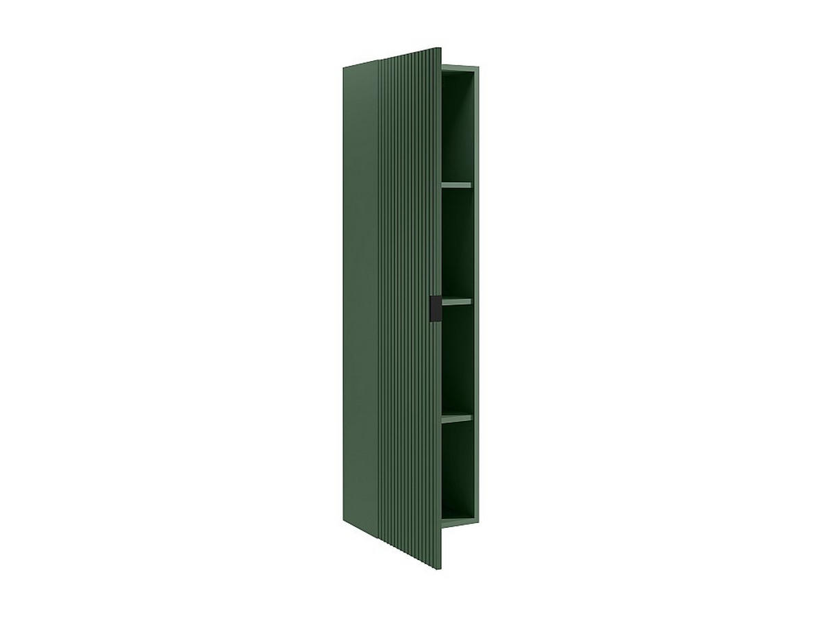 BADHOCHSCHRANK hängend - Streifenoptik - Mattgrün - H140 cm - ZEVINI - Grün, Holz (25/140/35cm) - Vente-Unique