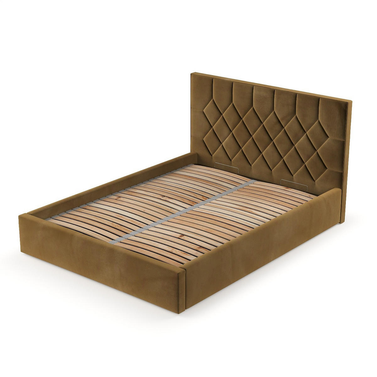 POLSTERBETT Brisa 140/200 cm Honiggelb im Kronos Stoff - Schwarz/Naturfarben, Holz/Holzwerkstoff (140/200cm) - AltaBeds