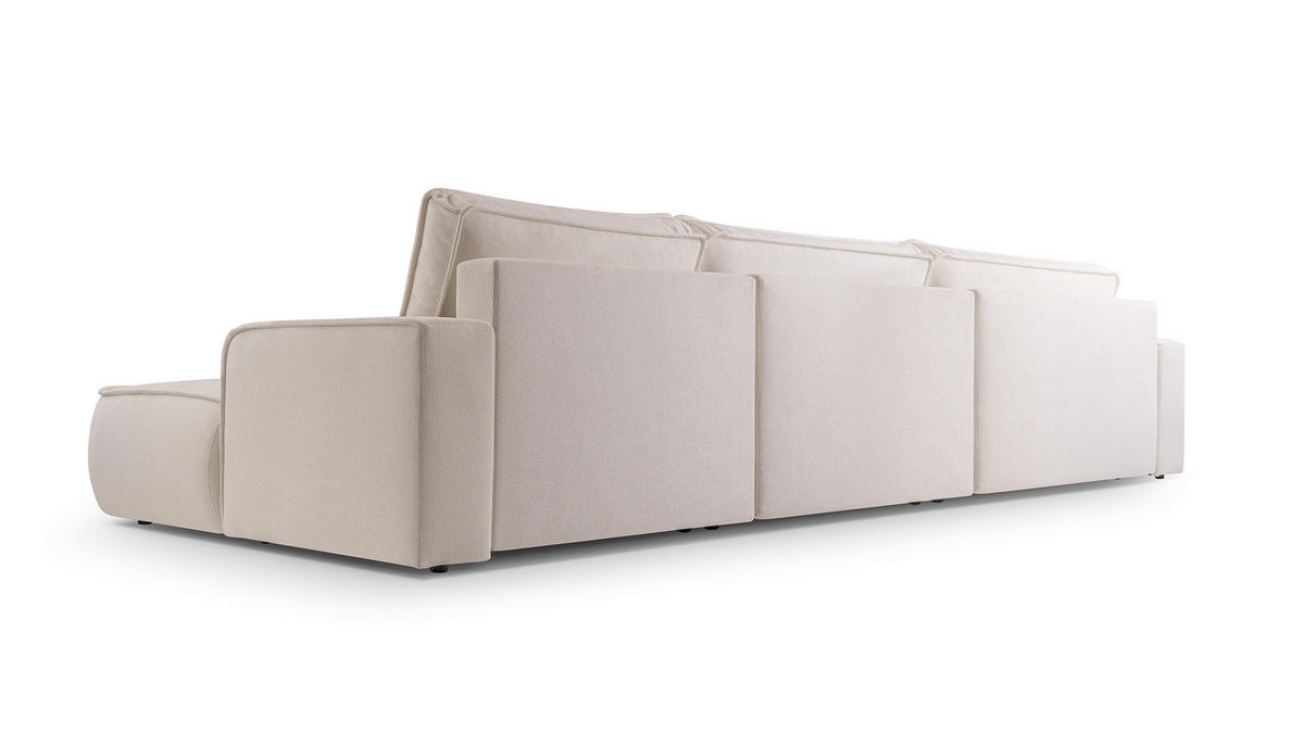WOHNLANDSCHAFT Monos-U Cappuccino Boucle - Cappuccino, Textil (364/87/168cm) - Luxkor24