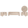 5-SITZER-SOFA SET Bouclé beige Leiren - Beige, Textil (83/83/224cm) - Beliani