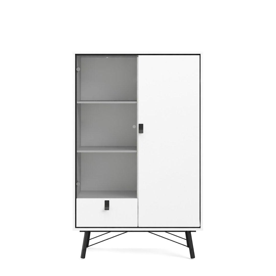 VITRINE Rye Weiß 102/40/162 cm - Weiß, Holzwerkstoff (102/162/40cm) - ebuy24
