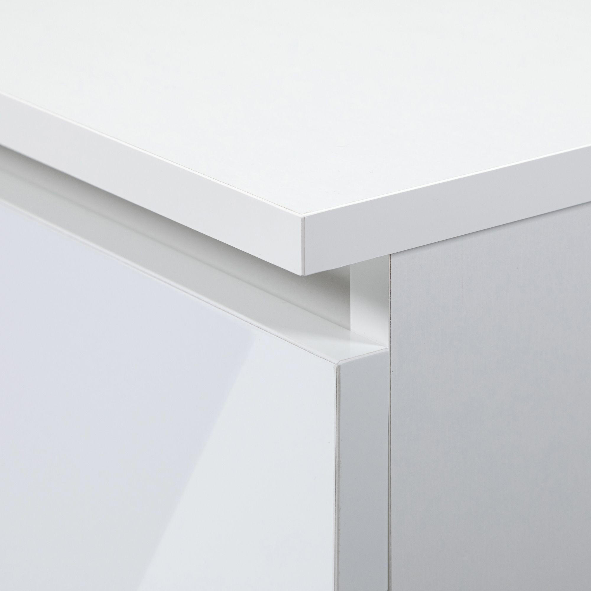 PISALNA MIZA, bela 77/135/60 - bela/visoki sijaj, leseni material (125/55/77cm) - RAUMHIRSCH FURNITURE