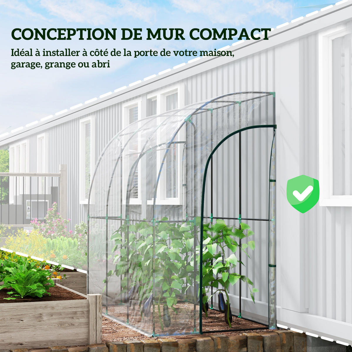 GEWÄCHSHAUS DE-12031 anlehnbar mit 2 Türen Transparent - Transparent, Kunststoff (118/212/214cm) - ComfortXL