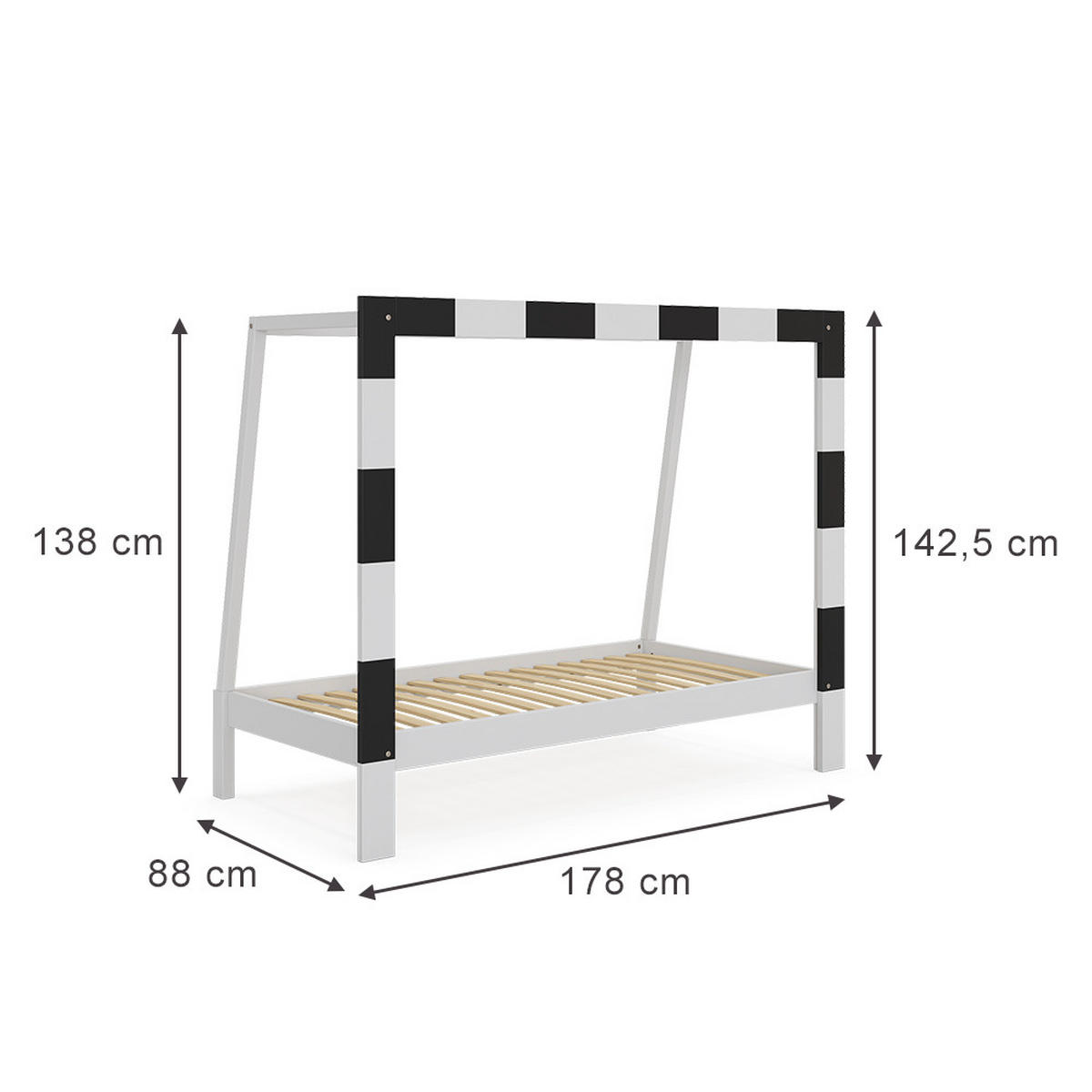 DĚTSKÁ POSTEL Fußballtor Bílá - bílá, dřevo - VitaliSpa