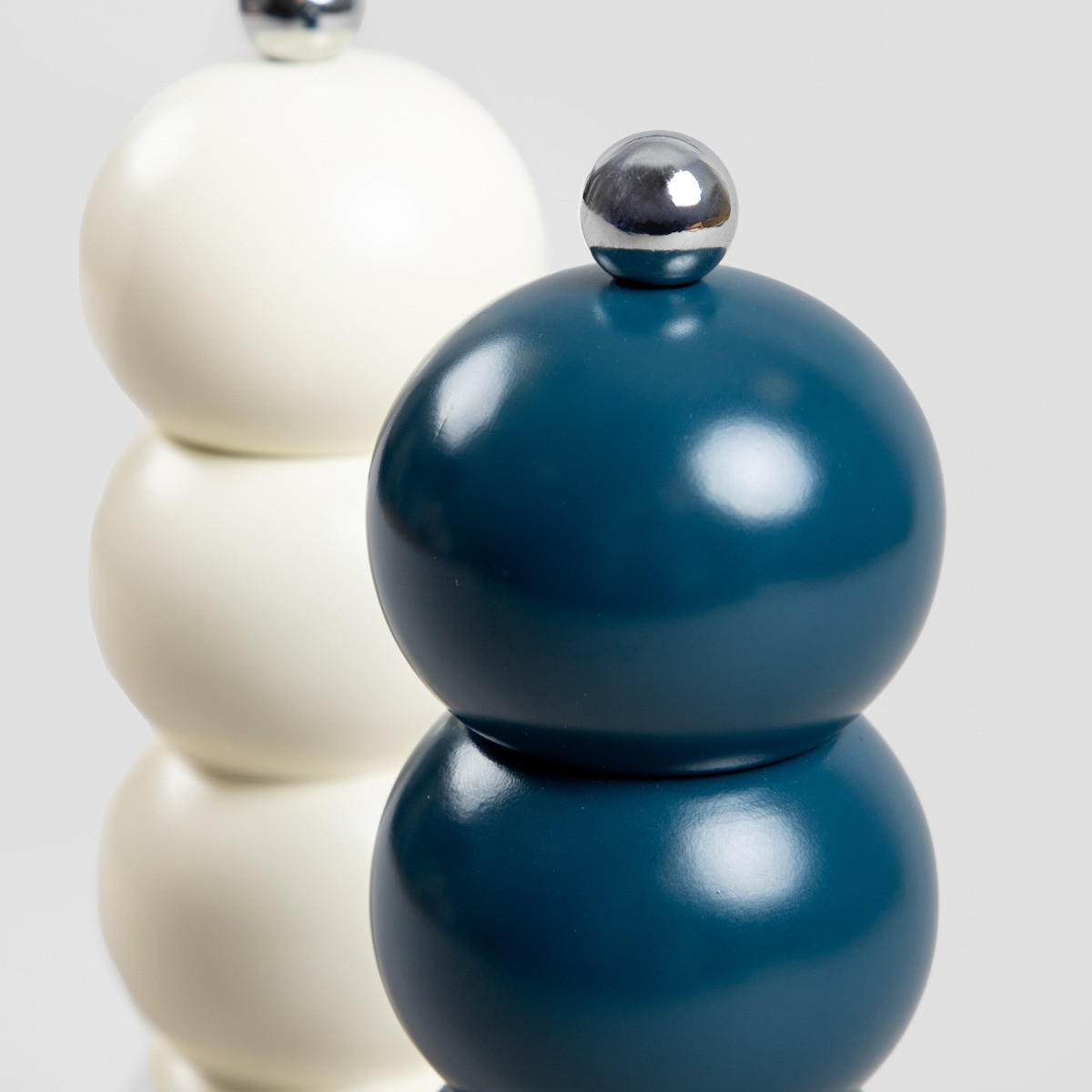GEWÜRZMÜHLE Spice Bubble blau und creme 21 cm 2er-Set - Blau, Holz (6/21/6cm) - Homla