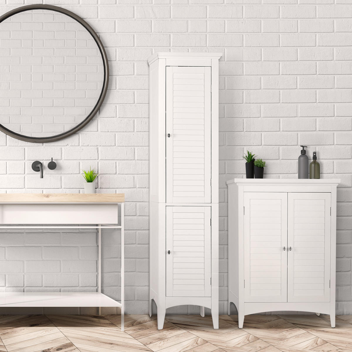 MIDISCHRANK Weiß - Weiß, Holzwerkstoff (33/160/160cm) - Teamson Home