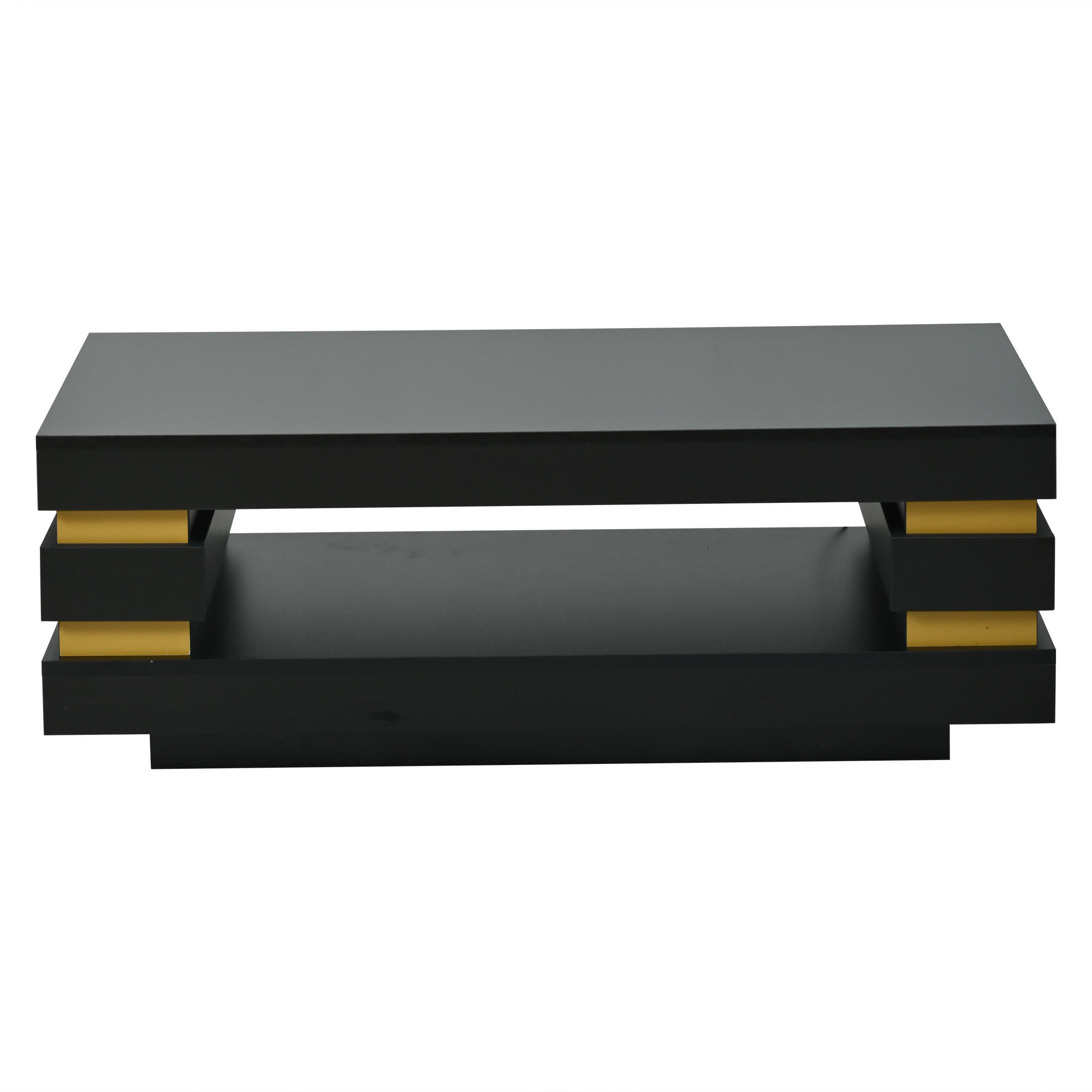 COUCHTISCH Schwarz 100/50/35 cm mit LED-Beleuchtung - Schwarz, Holzwerkstoff (50/100/35cm) - PANGIVO